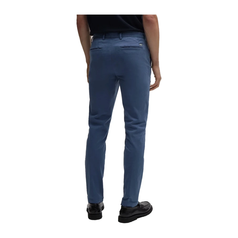 Hugo Boss Slim Fit Katoenen Chino Broek Blue Heren