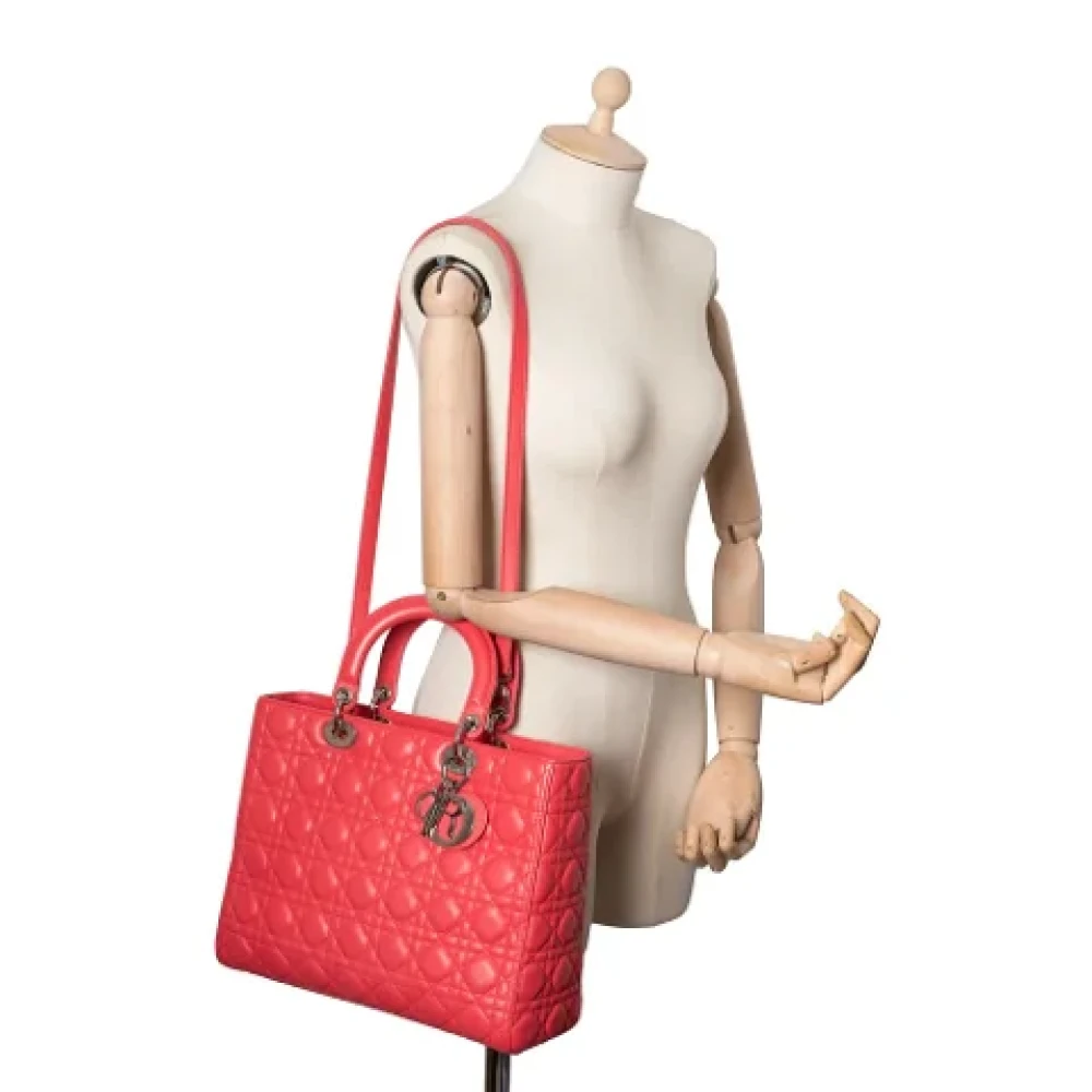 Dior Vintage Pre-owned Leather dior-bags Pink Dames