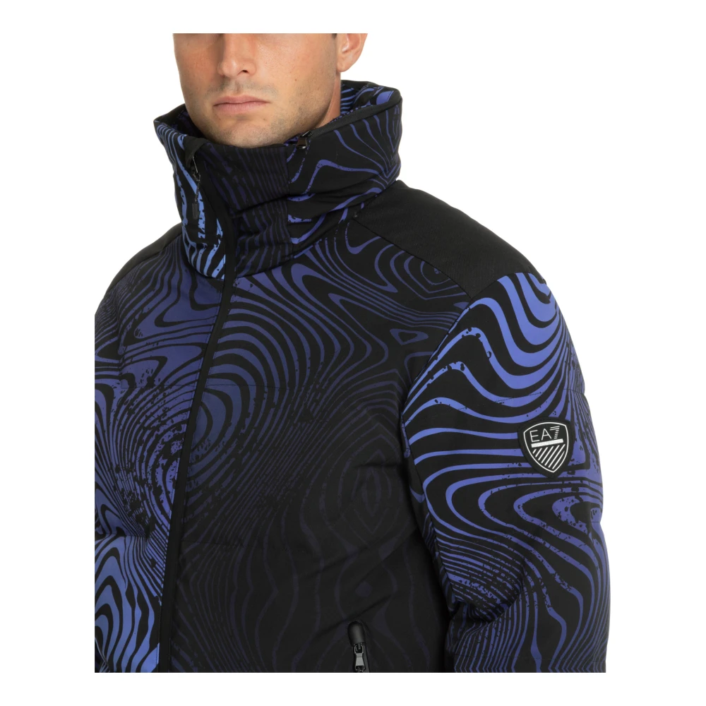 Emporio Armani EA7 Abstract Multikleur Ski Jas Blue Heren