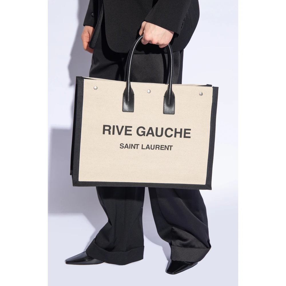 Saint Laurent Rive Gauche Large Shopper Tas Beige Heren