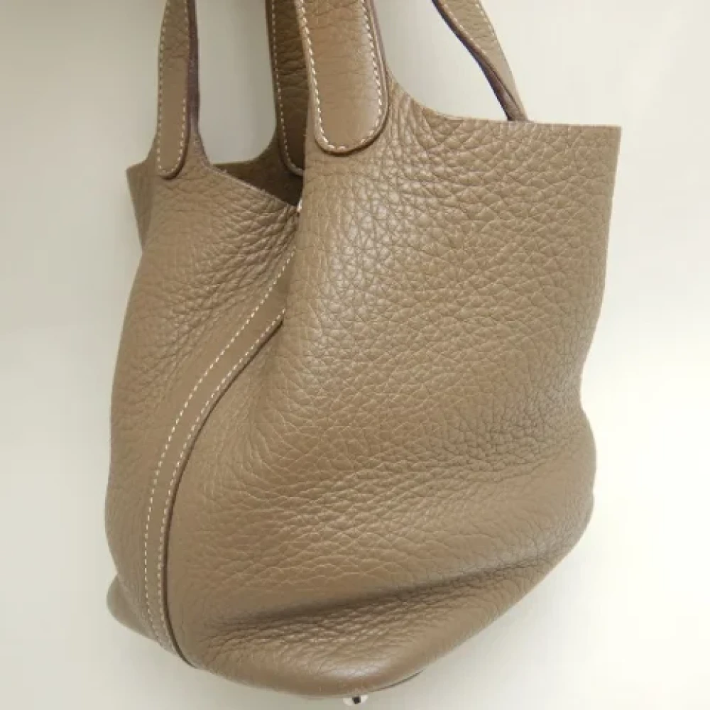 Hermès Vintage Pre-owned Leather handbags Gray Dames
