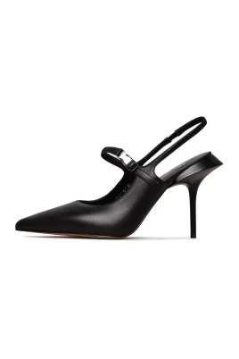 Pekad tå slingback klackar