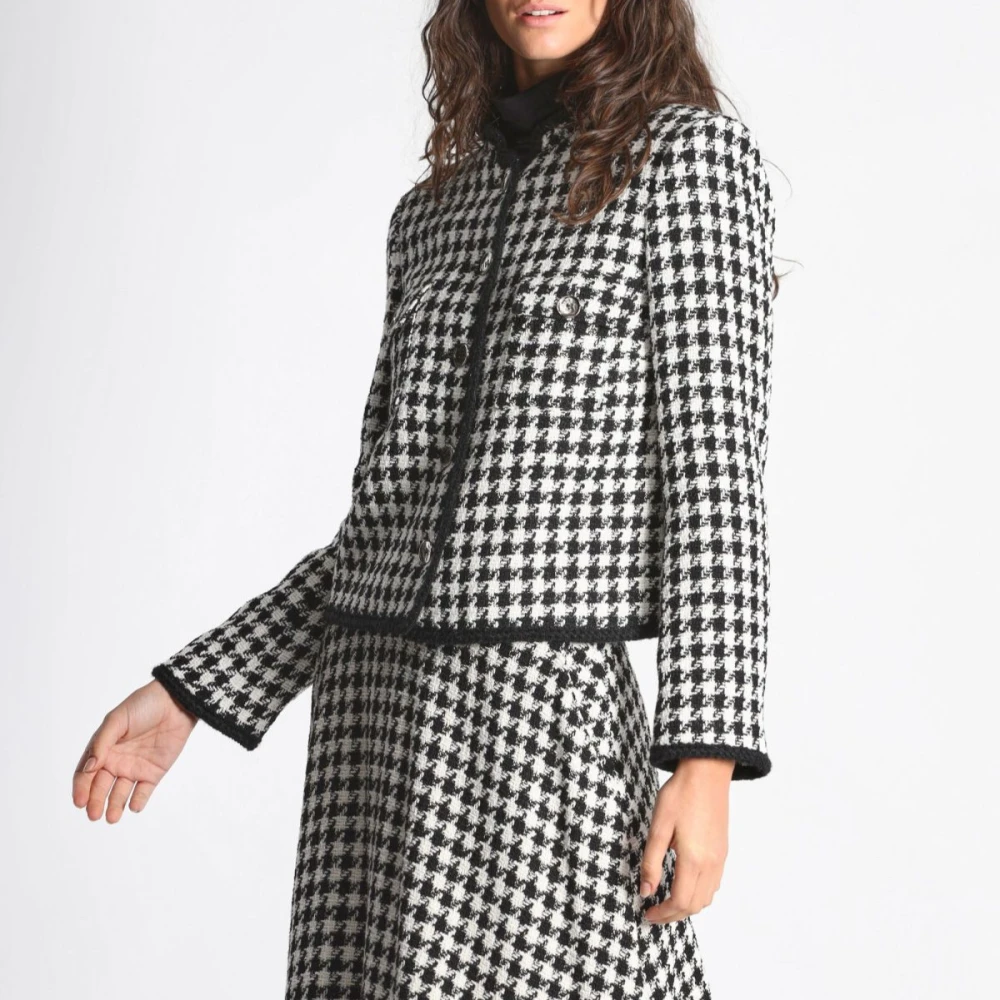 Pennyblack Houndstooth Jas Gray Dames