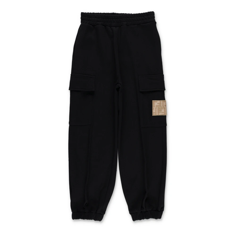 Fendi Girls Black Cargo Jogger Trousers Aw25 - Sweatpants - 13 Y - Kids