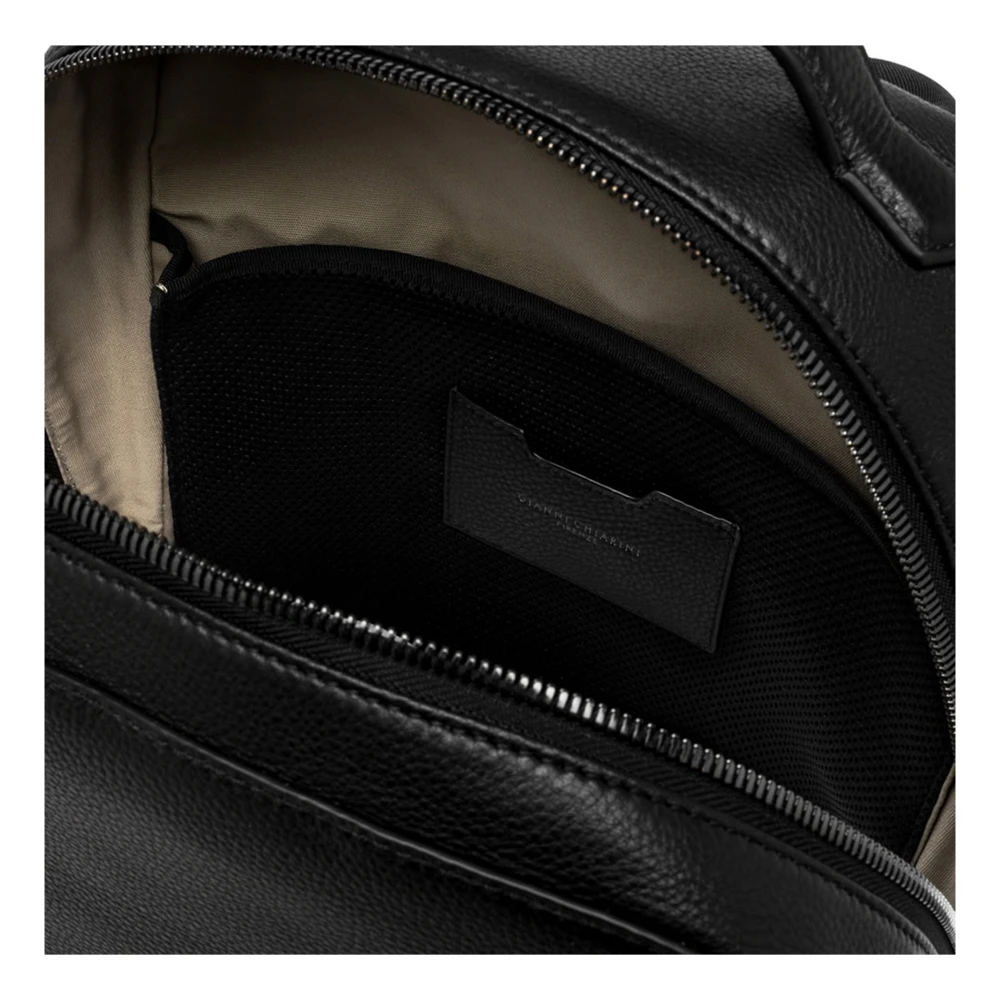 Gianni Chiarini Zwarte Leren Schoudertas Florence Black Heren