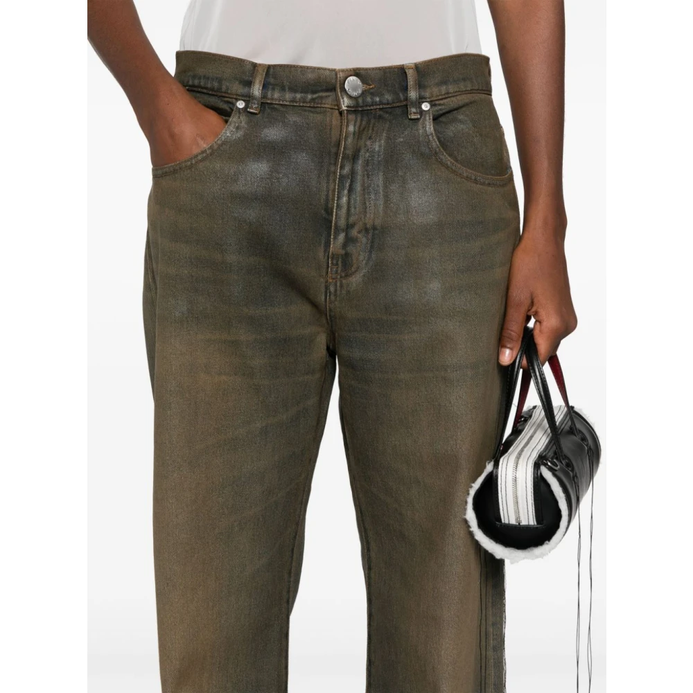 pinko Bruine Denim Straight Leg Broek Brown Dames