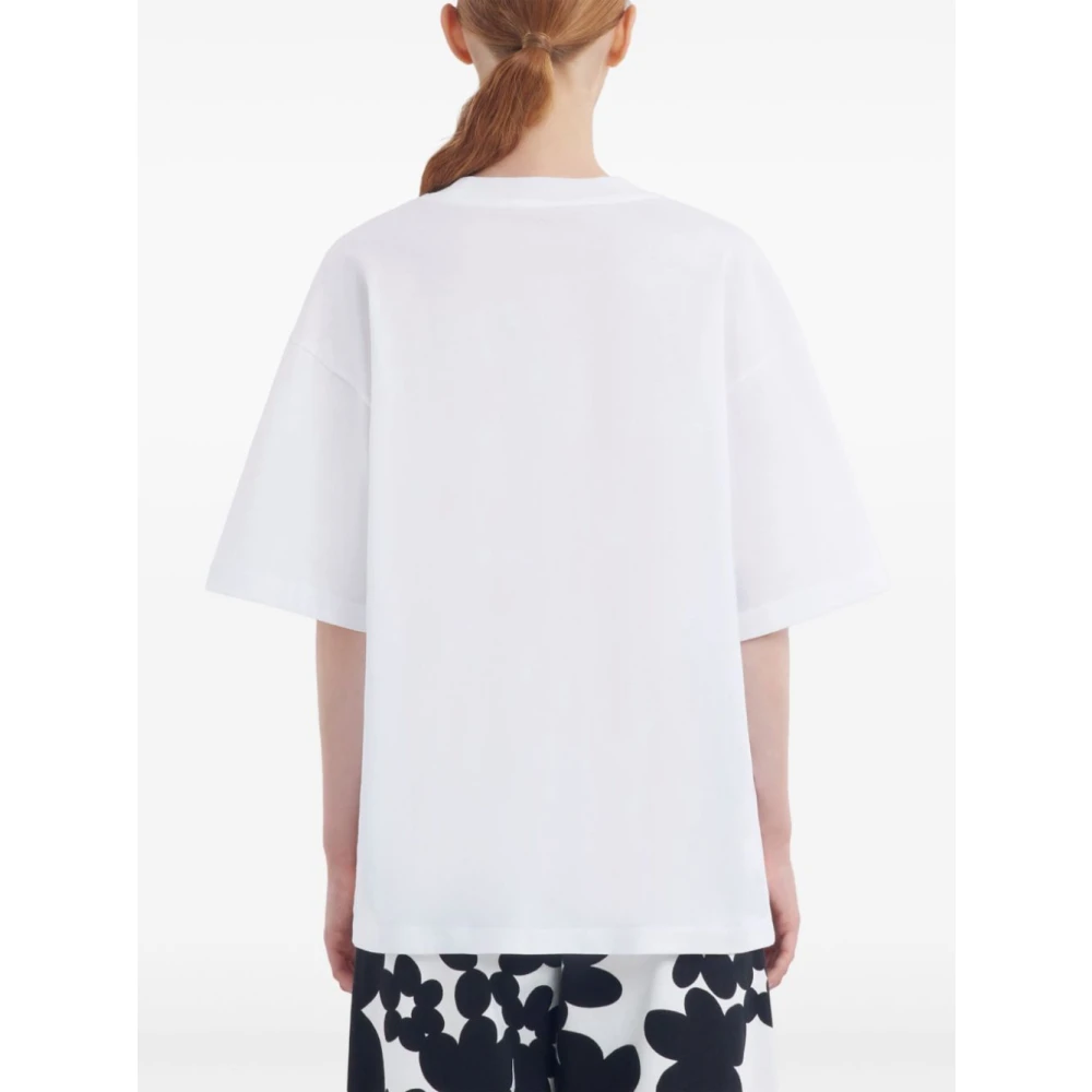 Marni T-shirt met bloemenprint en korte mouwen White Dames