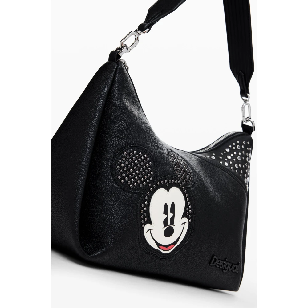 Desigual Zwarte Handtas Zippée Polyurethaan Polyester Black Dames