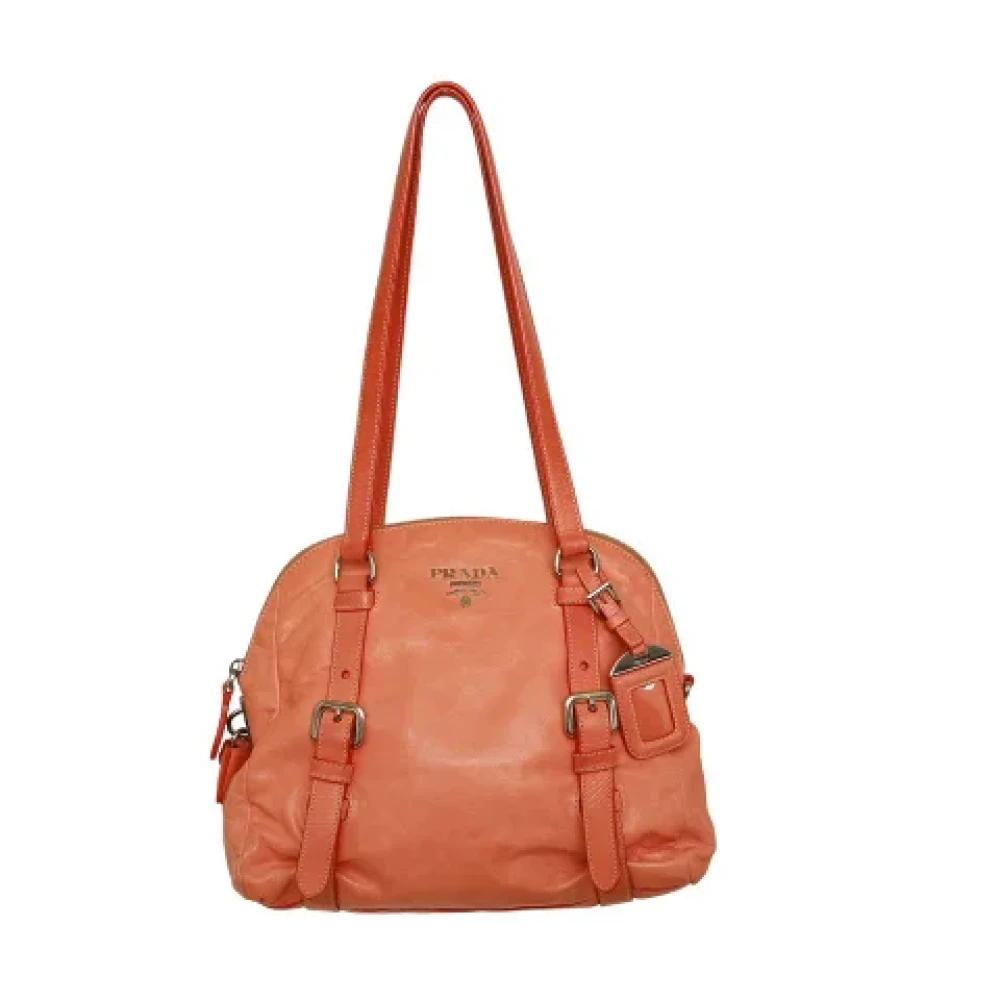 Prada Vintage Pre-owned Leather prada-bags Orange Dames