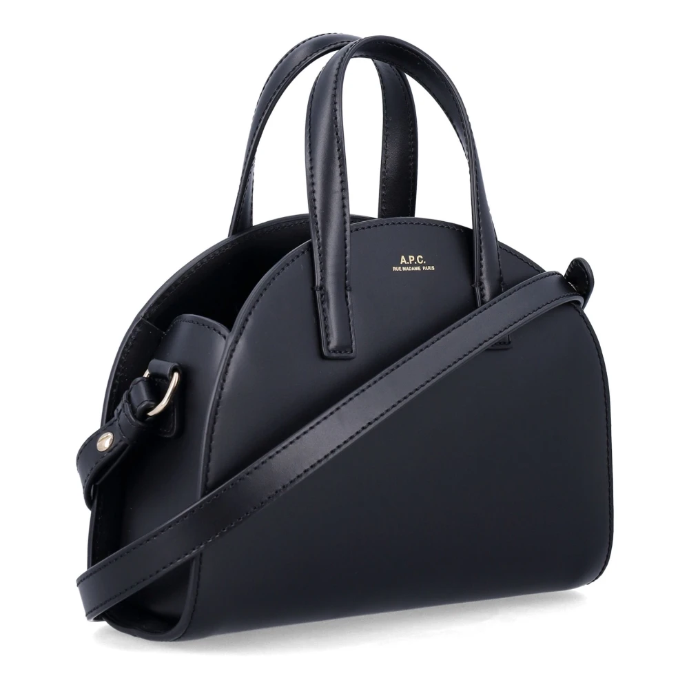 A.p.c. Zwarte Tote Tas met Voorlogo Print Black Dames