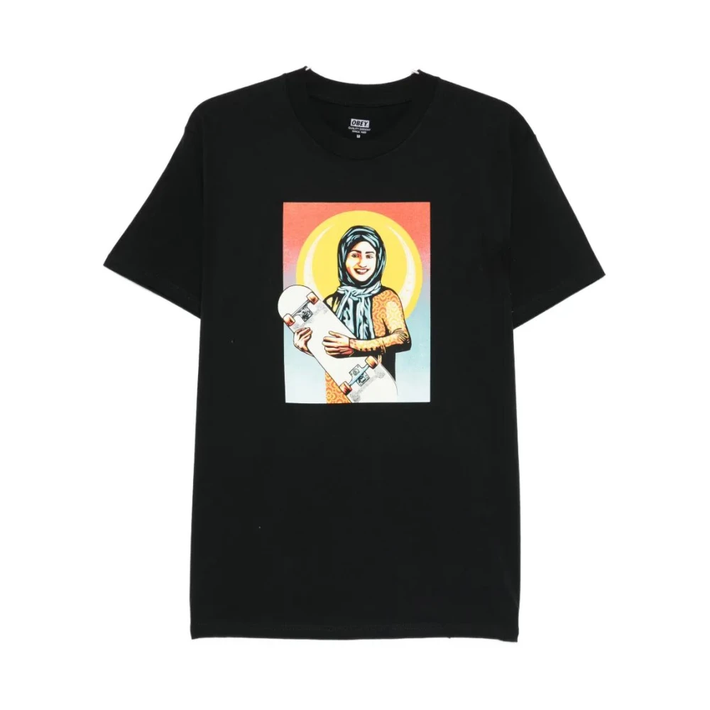 Obey Men's Black T-Shirts, S, Skateistan Tee