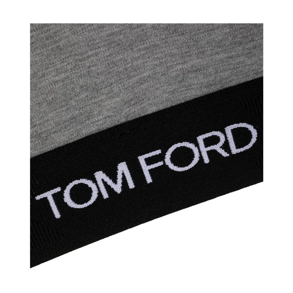Tom Ford Grijze Logo Onderband Vierkante Hals Gray Dames