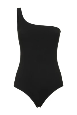Stretch Viscose Asymmetric Bodysuit