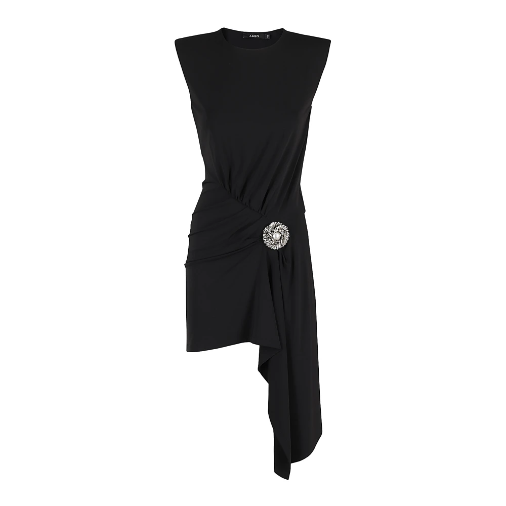 Amen Jersey Broche Jurk Black Dames