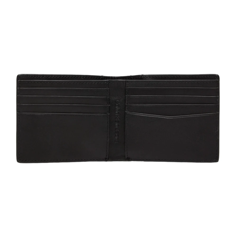 Calvin Klein Jeans Geëmbosseerde leren portemonnee Black Heren