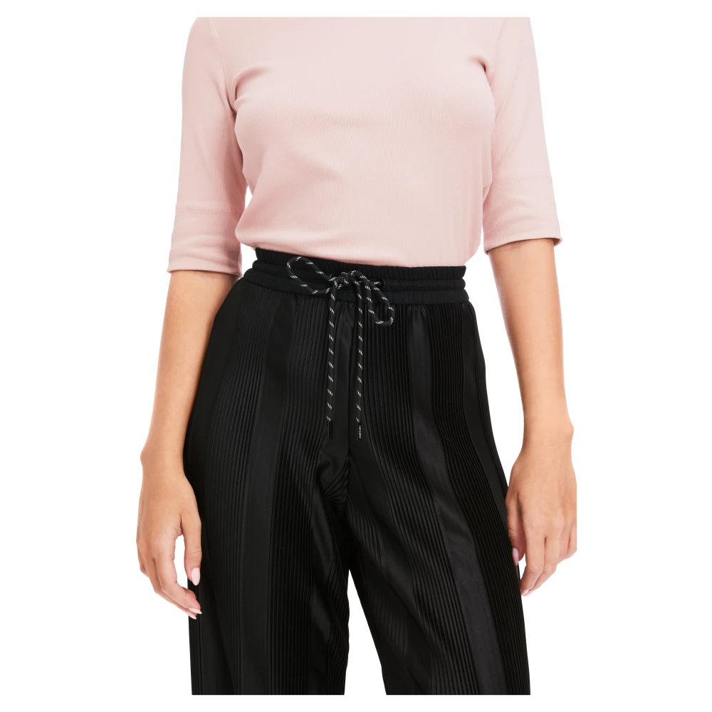 Marc Cain Welby Plissee Wijde Broek Black Dames