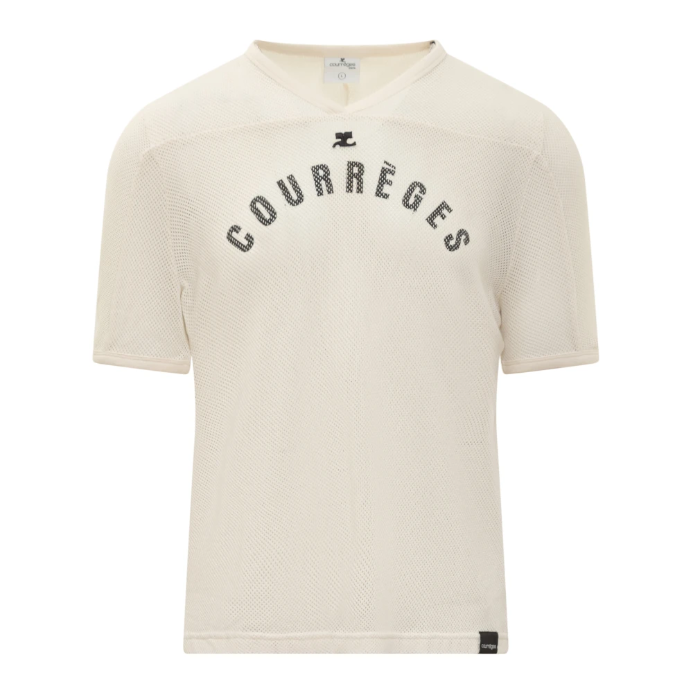 Courrèges Mesh Baseball T-Shirt Beige Heren