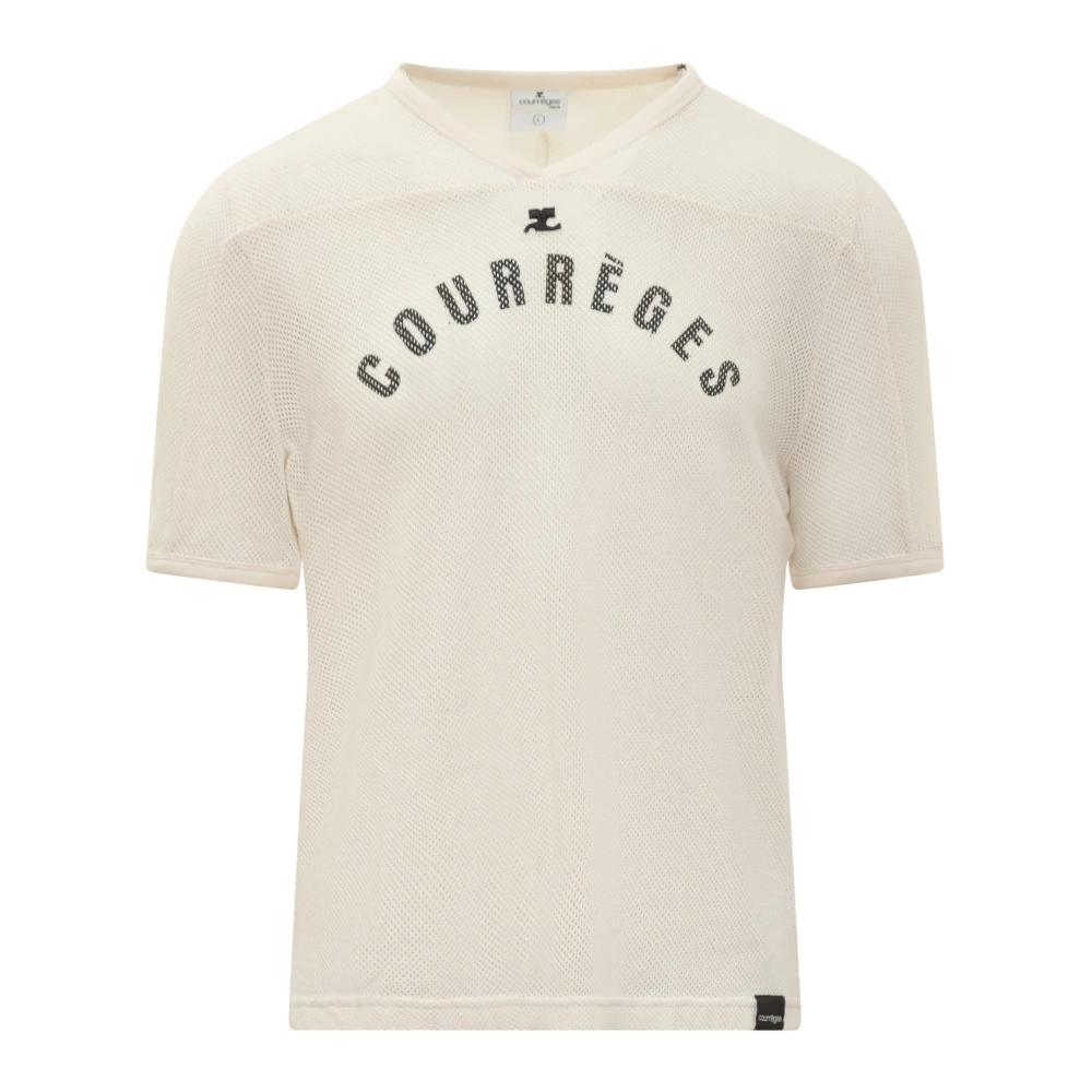 Courrèges Baseball Mesh T-Shirt Beige Heren