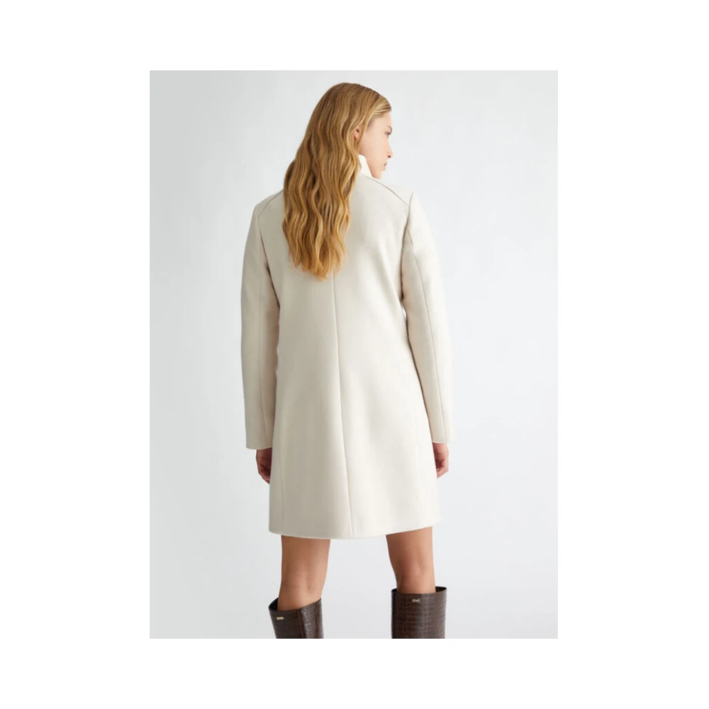 Liu Jo Dubbelbreastede wollen jas White Dames