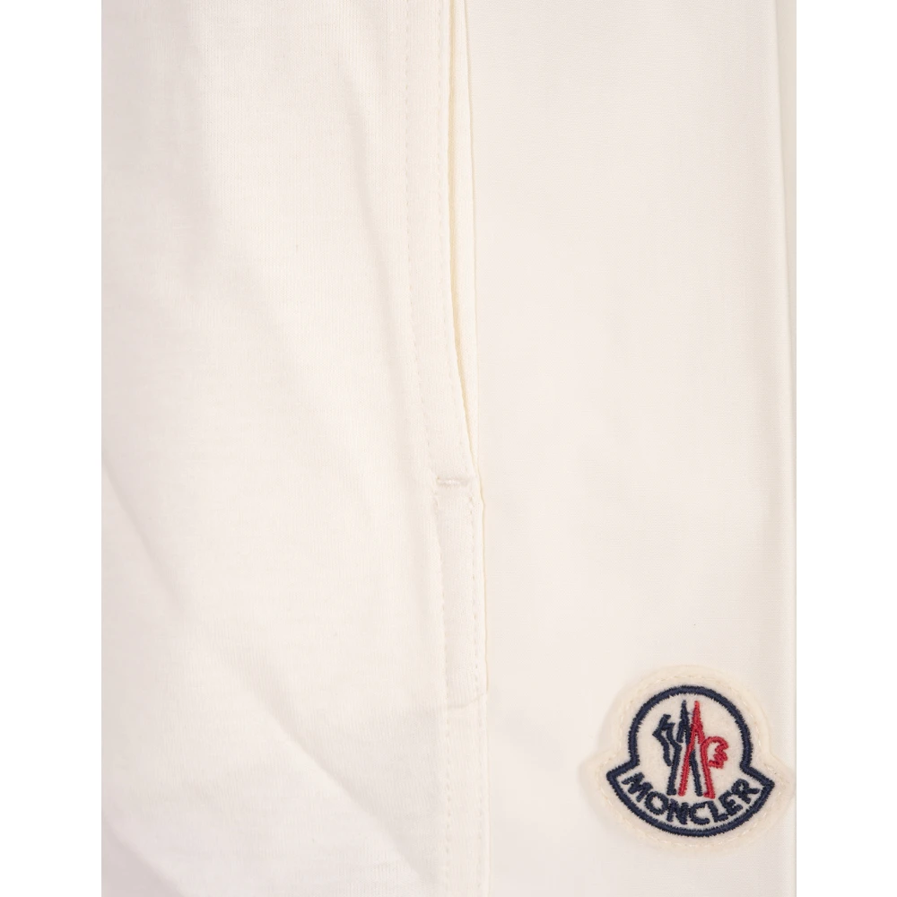 Moncler Wit Jersey Logo Patch Elastische Tailleband White Dames