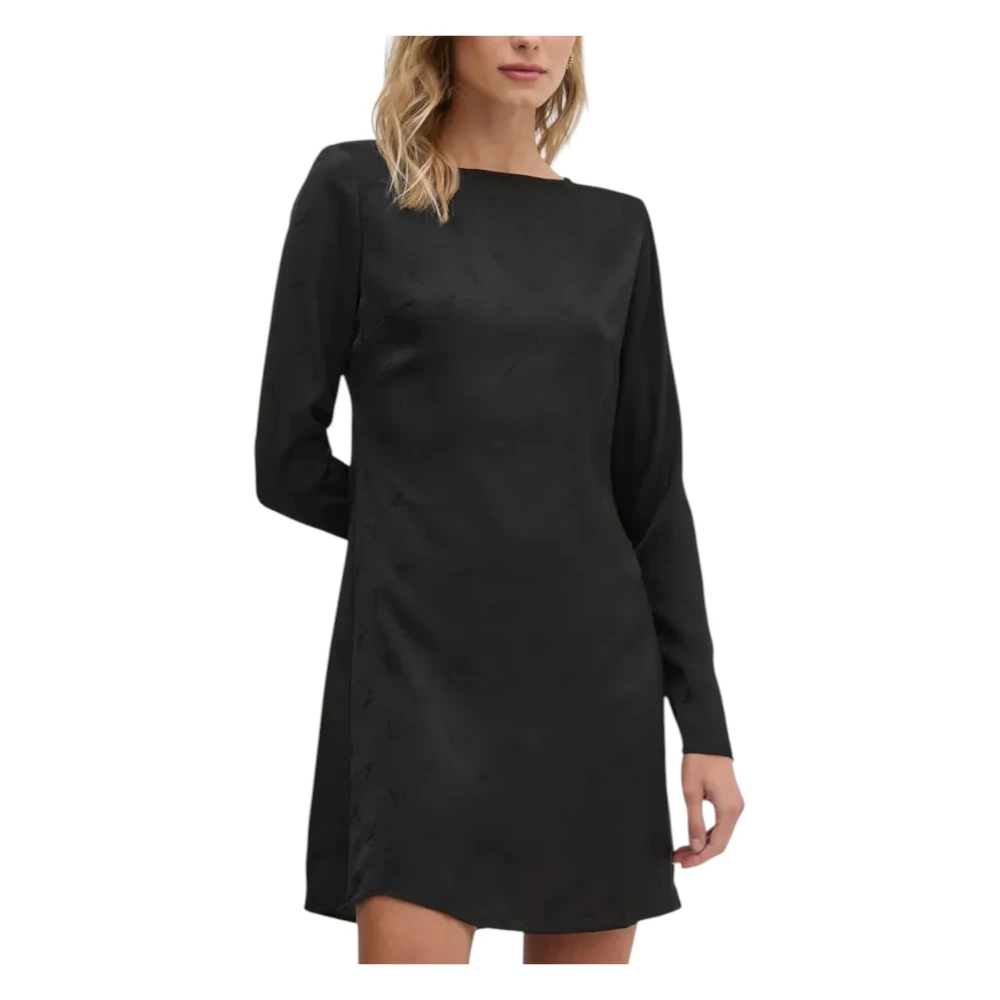 Calvin Klein Jeans Elegante Jacquard Korte Jurk Vrouwen Black Dames