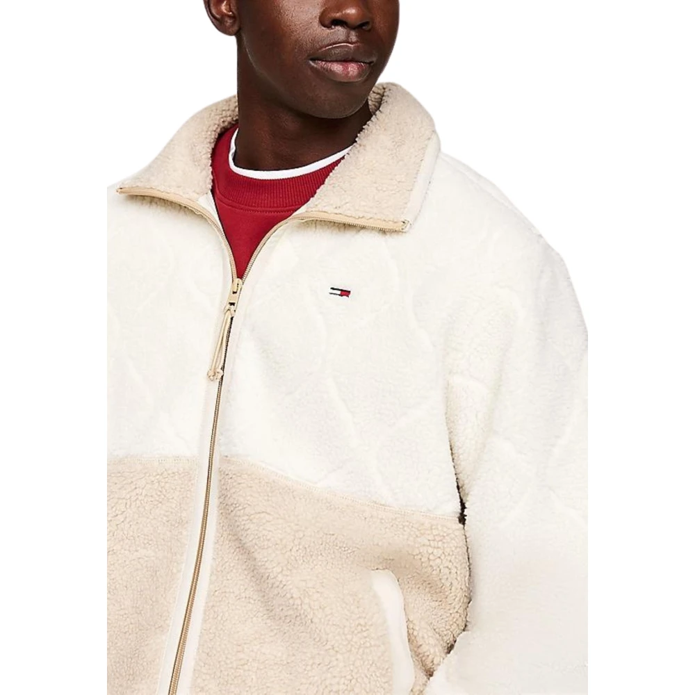 Tommy Hilfiger Kleur Blok Sherpa Jas Beige Heren