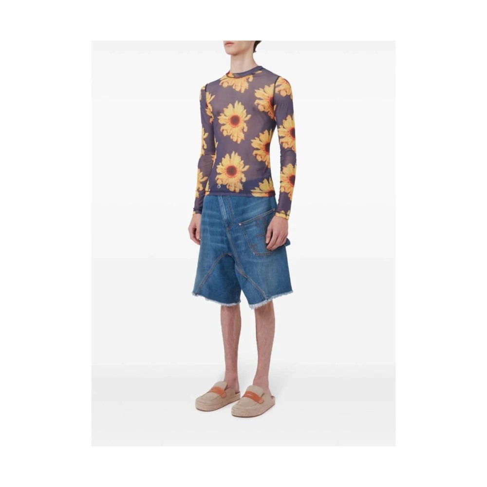 JW Anderson Navy Blue Bloemenprint Sweater Multicolor Heren