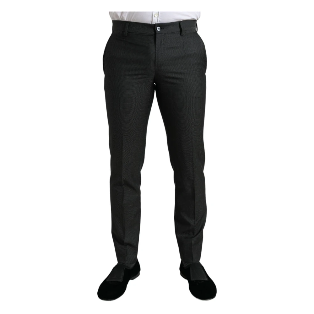Dolce & Gabbana Men's Dark/Gray Stretch Slim Formal Pants