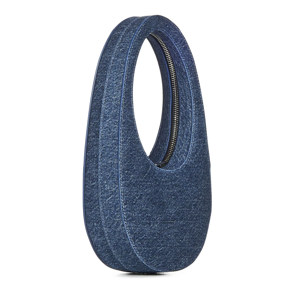 Coperni Blauwe Ovale Denim Handtas Blue Dames