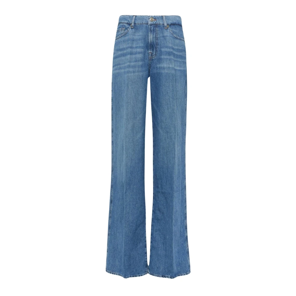 7 For All Mankind Hoge taille linnen palazzo jeans Blue Dames
