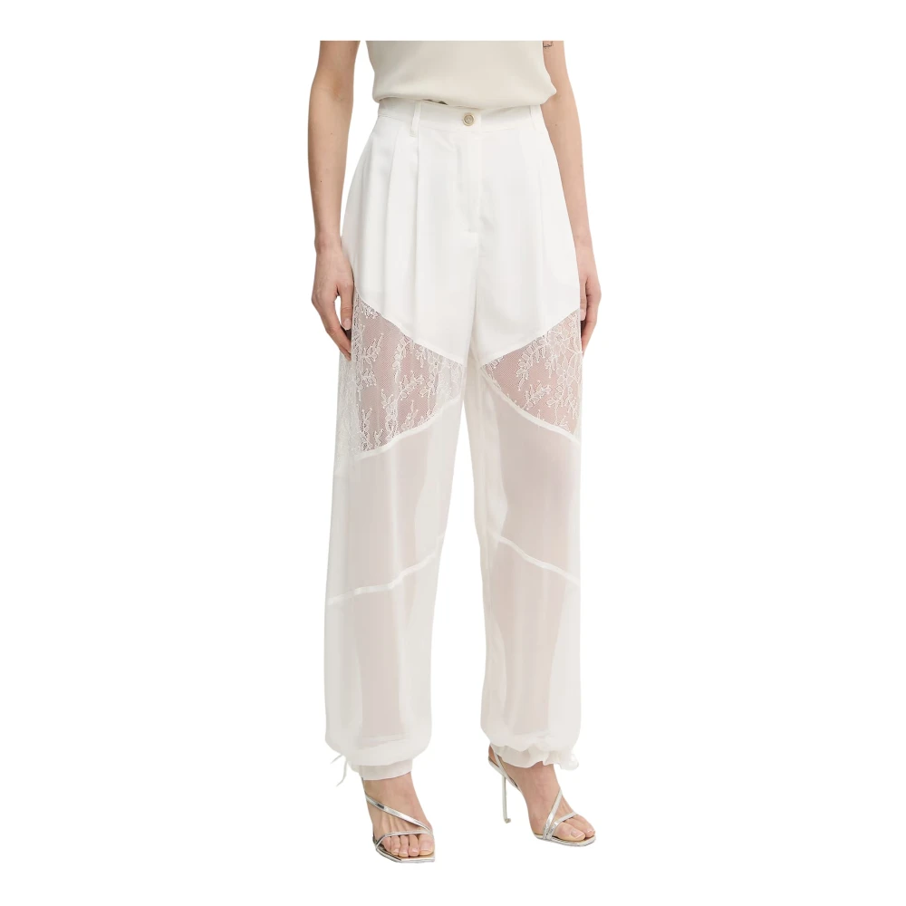 Pinko Donna Bianco - Pantaloni Con Dettagli In Pizzo - 44 - Immagine 3