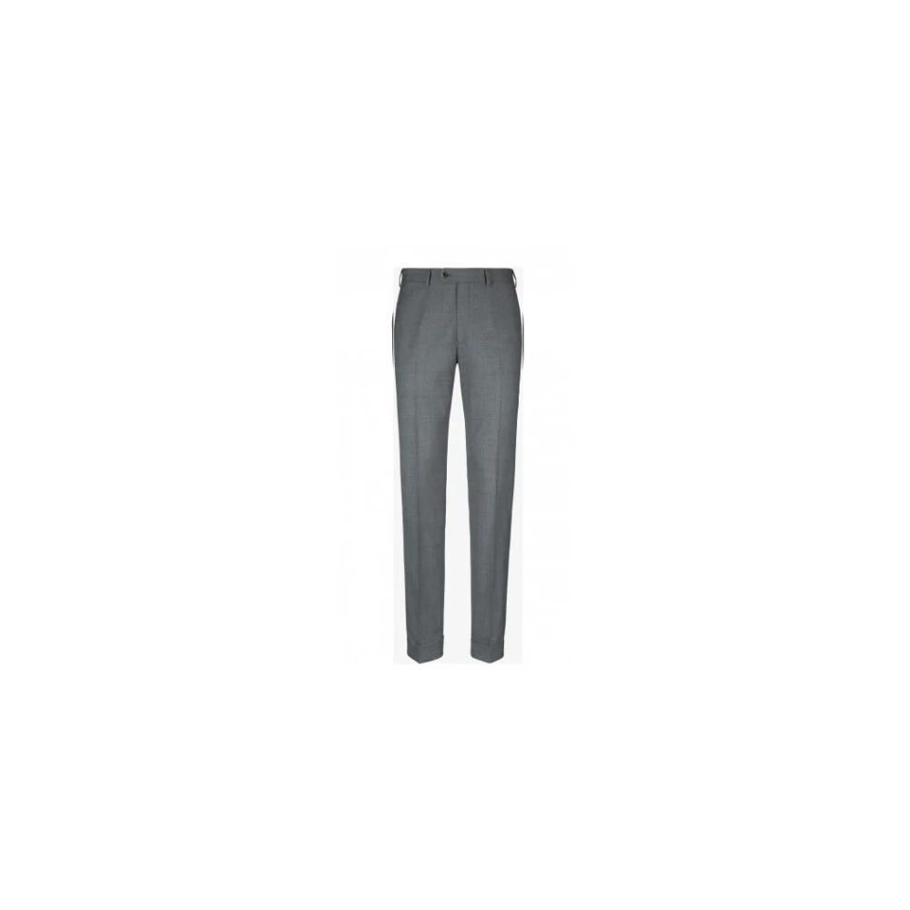 Emporio Armani Men's Gray Chinos, 2XL, Slim Fit Wool Chinos