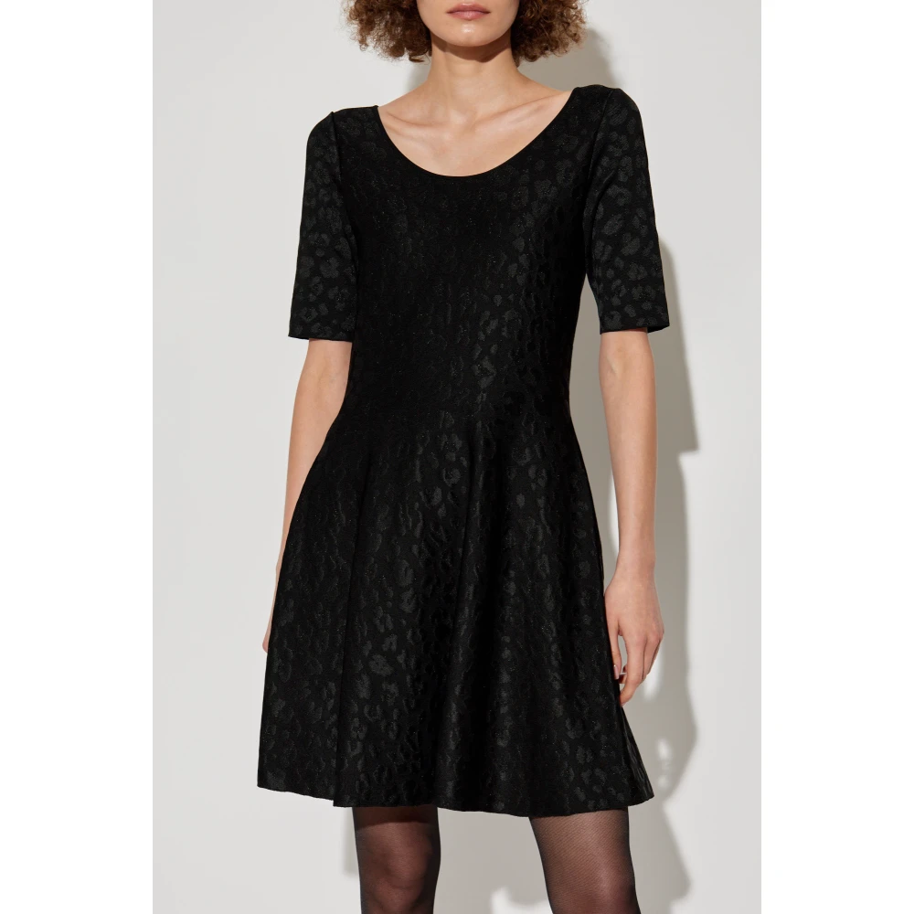 Versace Wijd uitlopende jurk met stippen Black Dames