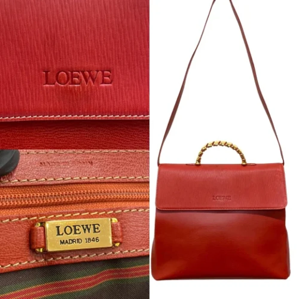 Loewe Pre-owned Leather handbags Red Dames