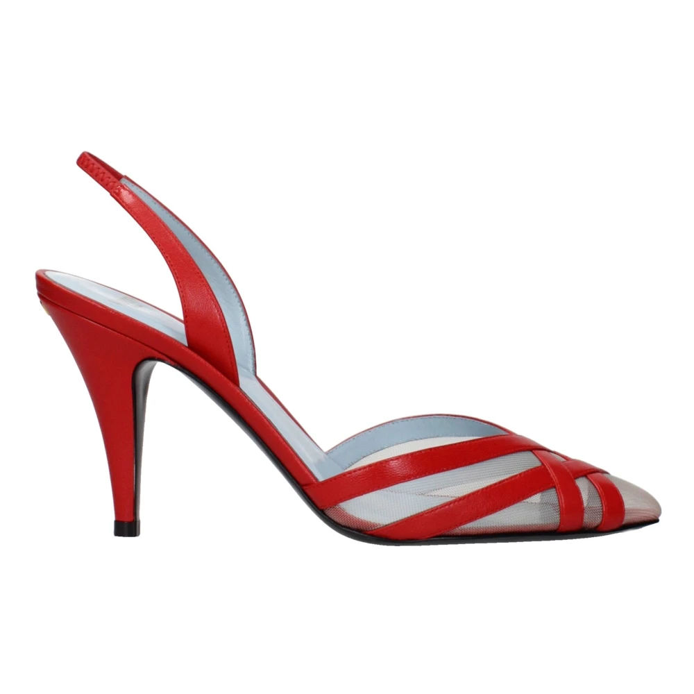 Valentino Garavani , Pumps, Female, Red, 6 Uk, Red Leather Stiletto Heel Sandals