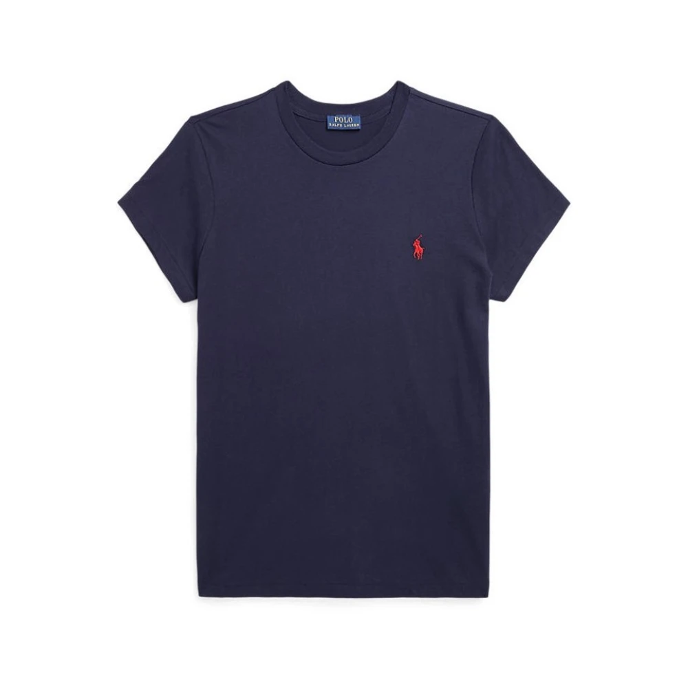 Ralph Lauren Blå Polo Shirt med Pony Logo Blue, Dam