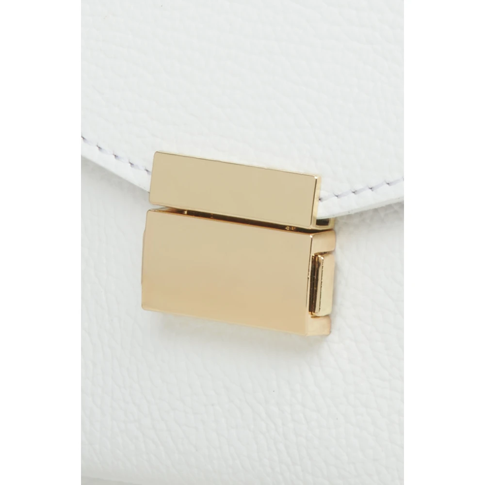Estro Dames Kleine Witte Satchel Handtas gemaakt van Premium Italiaans Echt Leer Er00115564 White Dames