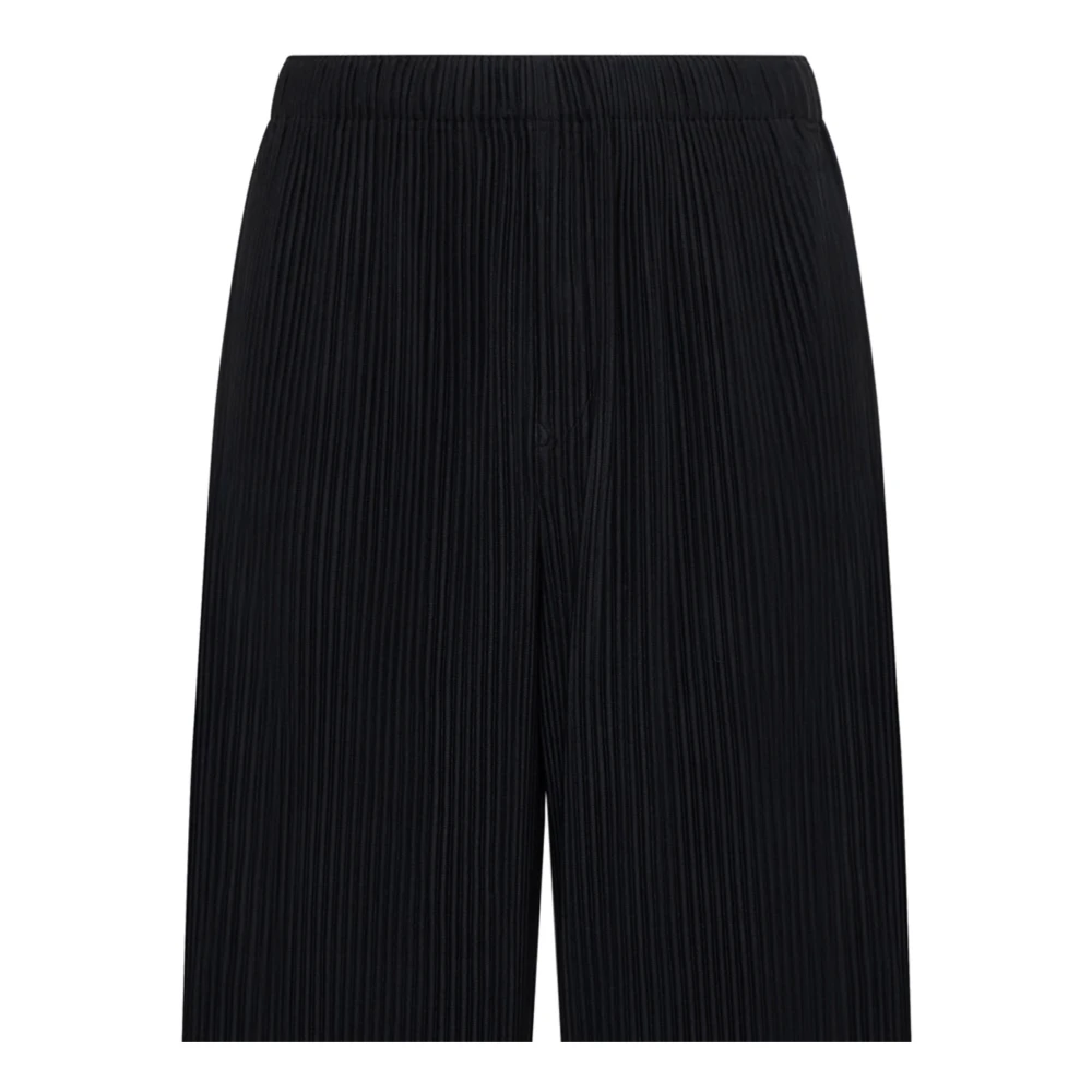 Issey Miyake Zwarte Geplooide Broek Black Heren