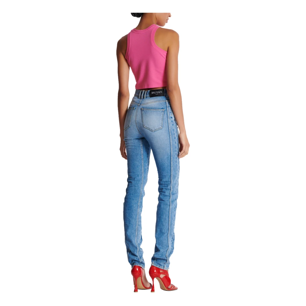 Balmain Lichtblauwe denim slim-fit jeans Blue Dames