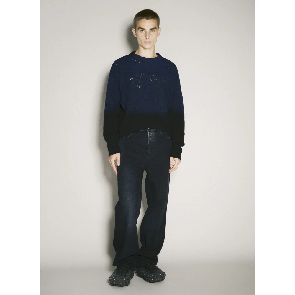 032c Verontruste Wollen Selfie Sweater Black Heren