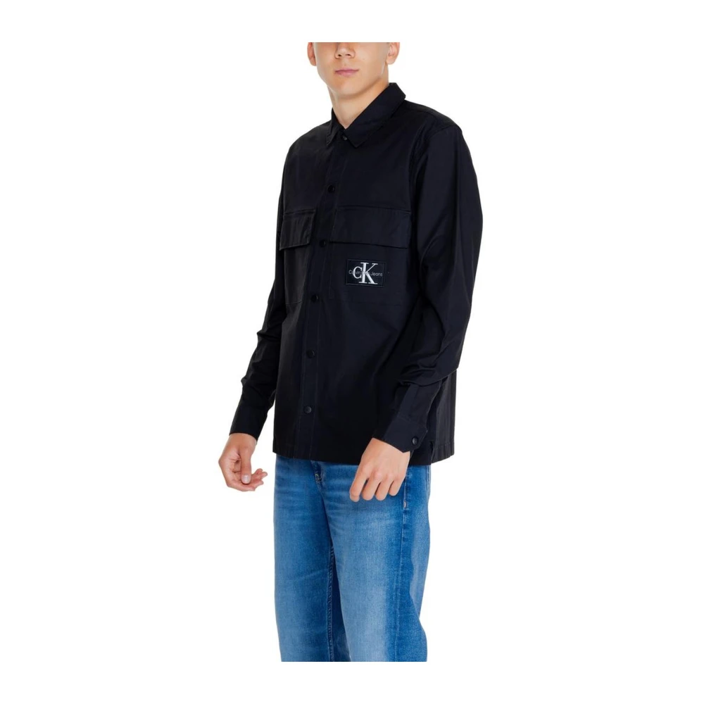 Calvin Klein Jeans Katoenmix shirt Herfst Winter Collectie Black Heren
