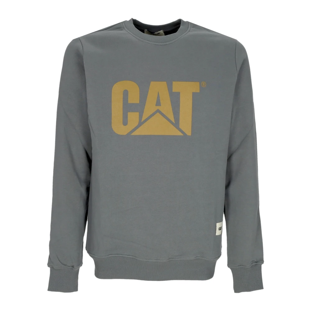 CAT Logo Crewneck Sweatshirt Stormy Weather Gray Heren
