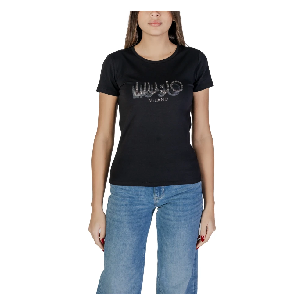 Liu Jo Korte Mouw T-shirt Lente Zomer Collectie Black Dames