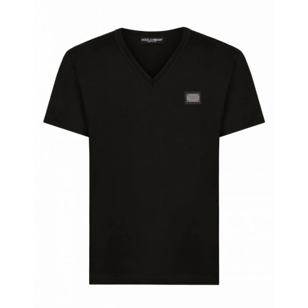 Dolce & Gabbana Essential V-hals T-shirt Zwart Heren