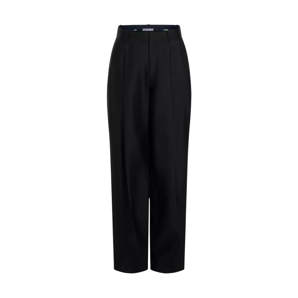 Jacquemus Black Wide Trousers, Female, S, Le Pantalon Curzio