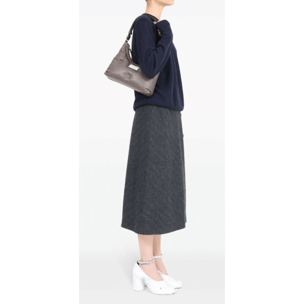 Maison Margiela Taupe Grijs Lamsleren Schoudertas Gray Dames