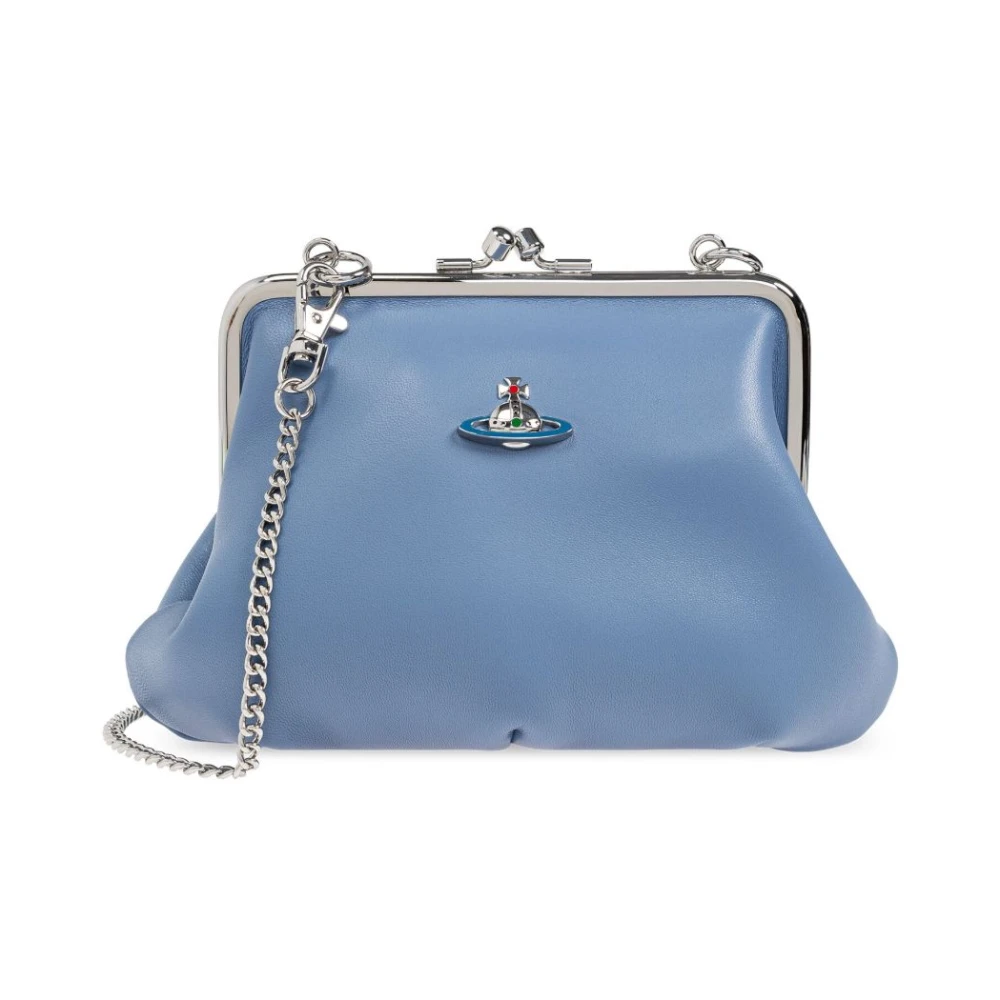 Vivienne Westwood Blauwe Twist-Lock Portemonnee met Ketting Blue Dames