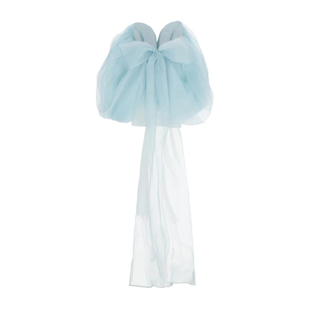 Zimmermann Crush Witte Zijden Top met Benen Mieder Blue Dames
