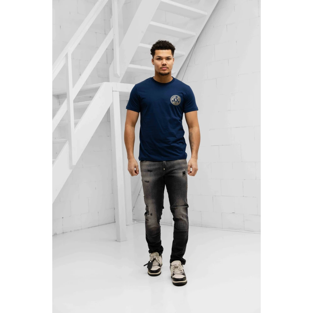 Versace Jeans Couture V-Embleem T-Shirt Heren Donkerblauw Blue Heren