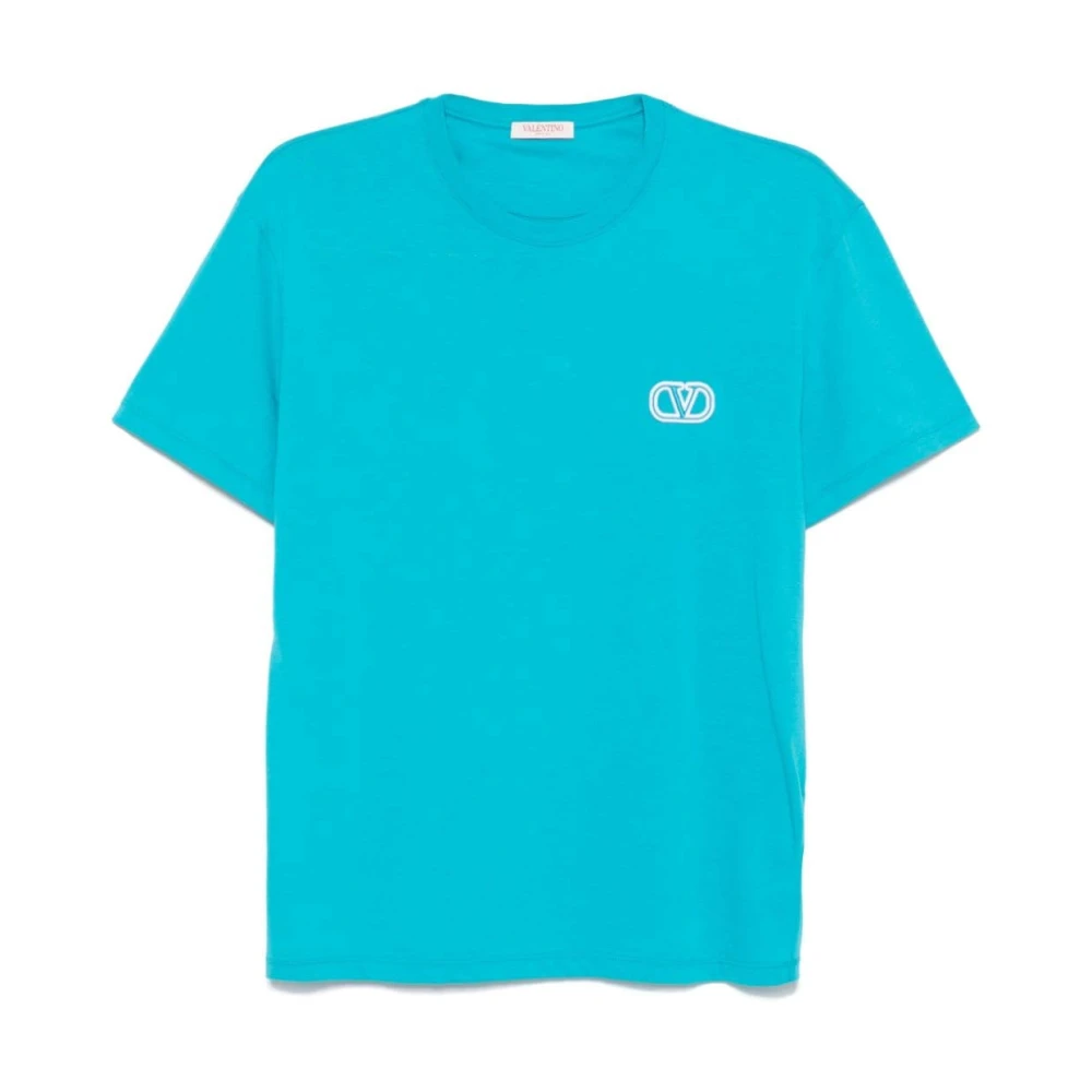 Valentino Garavani Heldere Blauwe T-Shirts Polos Blue Heren